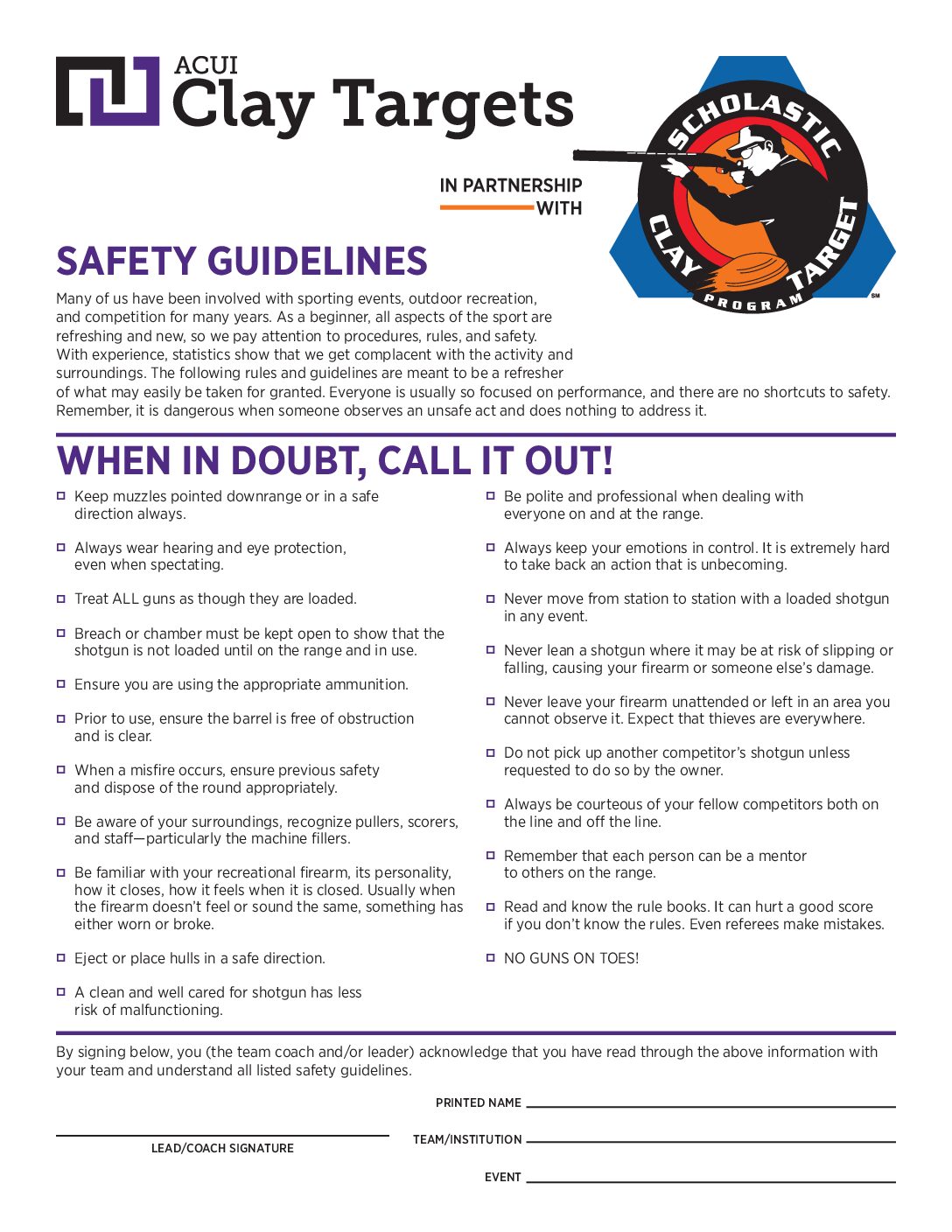 2025-26 Safety Guidelines Form